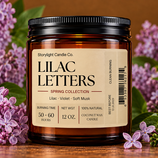 LILAC LETTERS COCONUT WAX CANDLE