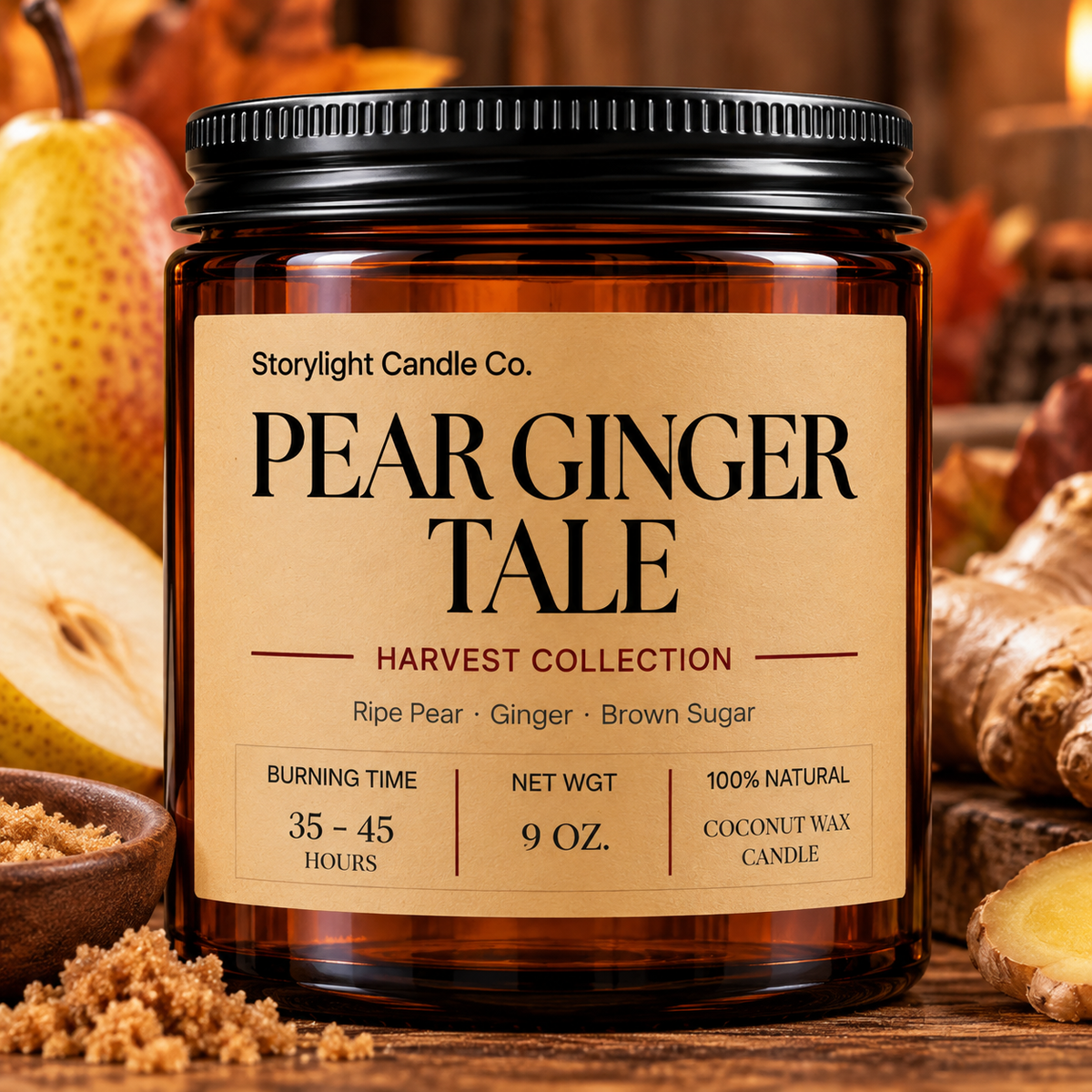 PEAR GINGER TALE COCONUT WAX CANDLE