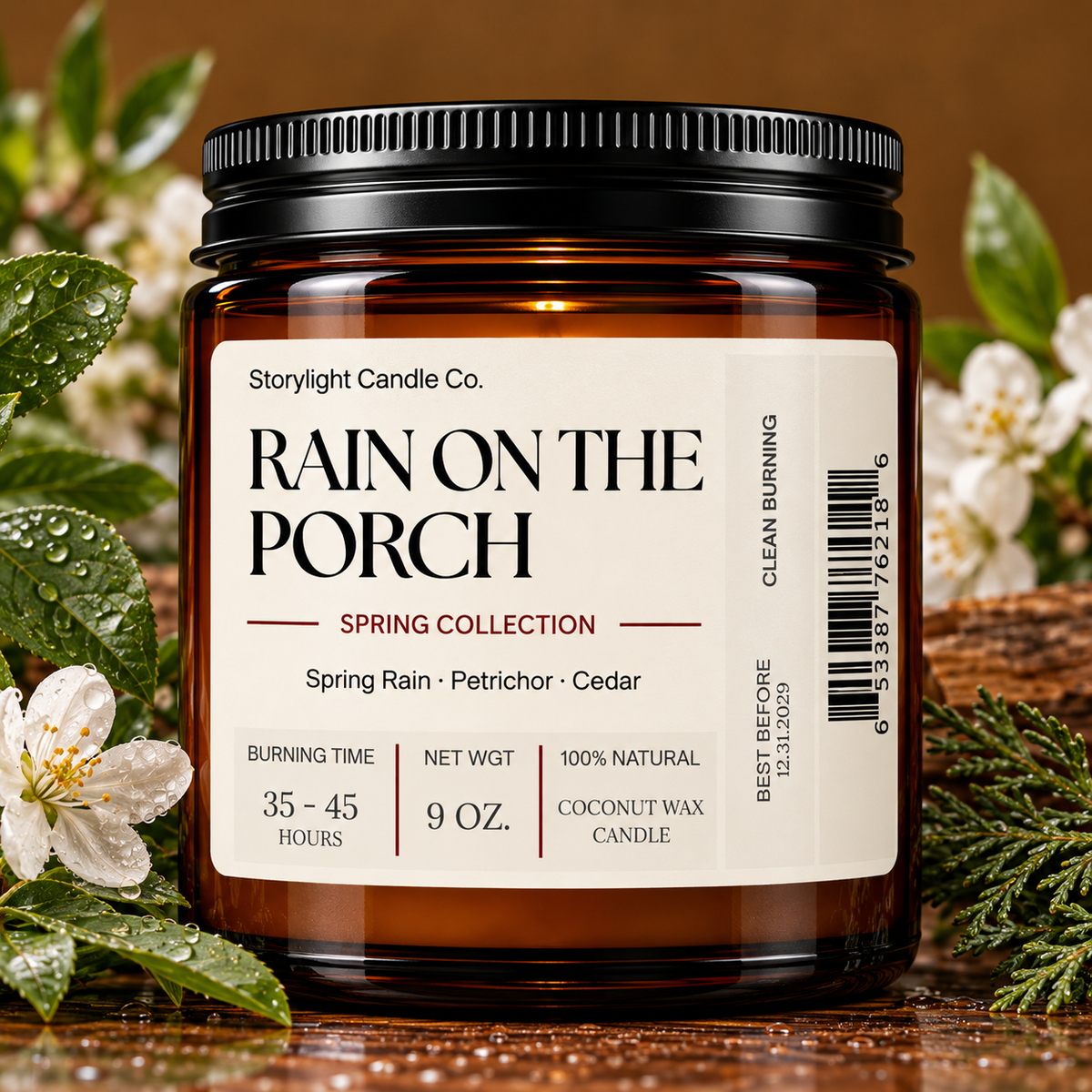 RAIN ON THE PORCH WAX CANDLE