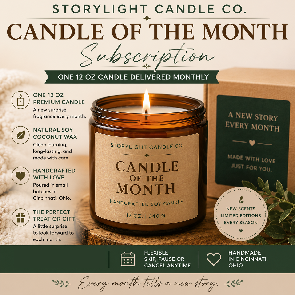 Large Candle of the Month Subscription