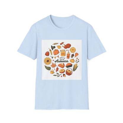 Hello Autumn T-Shirt — Cozy Fall Pumpkin & Sunflower Graphic Tee