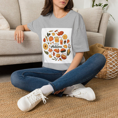 Hello Autumn T-Shirt — Cozy Fall Pumpkin & Sunflower Graphic Tee
