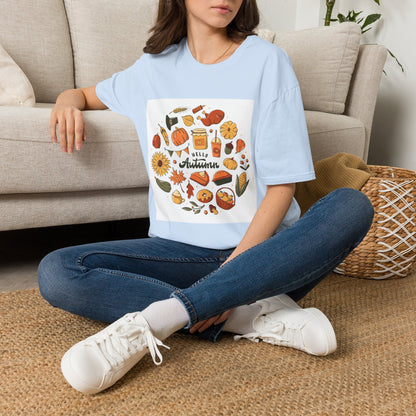 Hello Autumn T-Shirt — Cozy Fall Pumpkin & Sunflower Graphic Tee