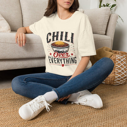 Chili Over Everything T‑Shirt — Vintage Bowl of Chili Graphic Tee