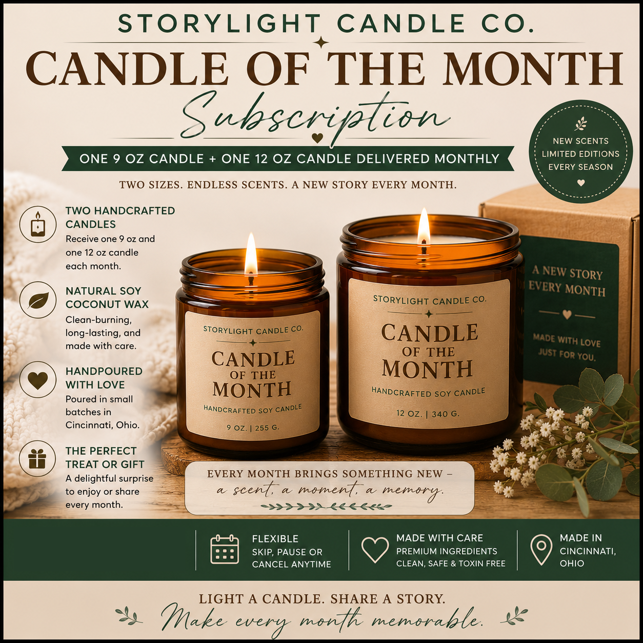 Deluxe Candle of the Month Subscription