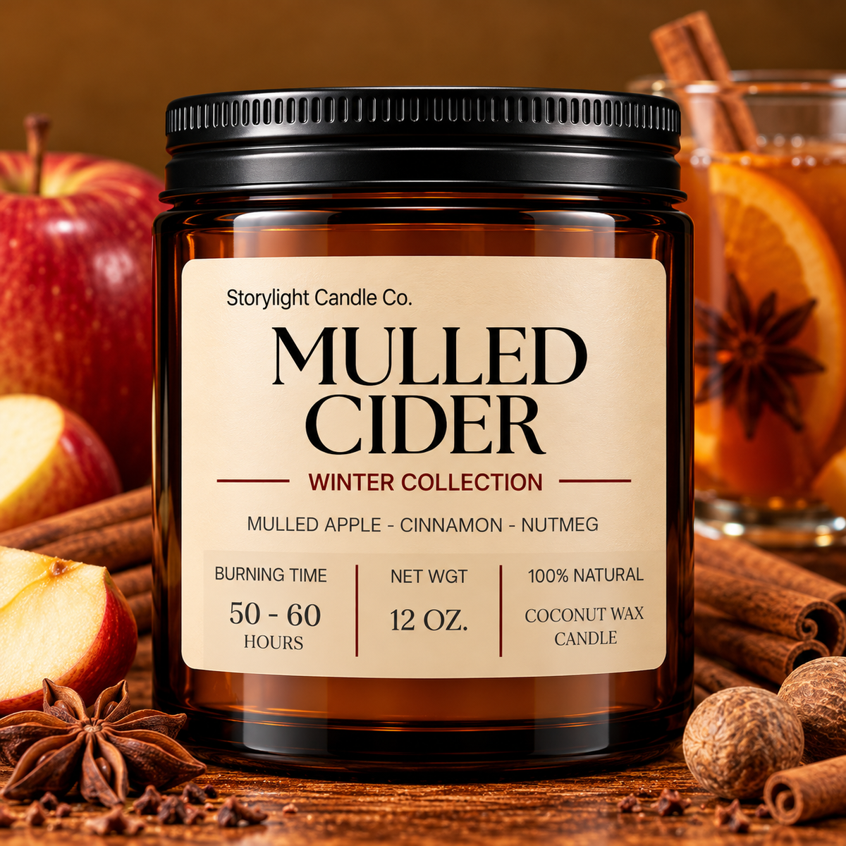 MULLED CIDER COCONUT WAX CANDLE