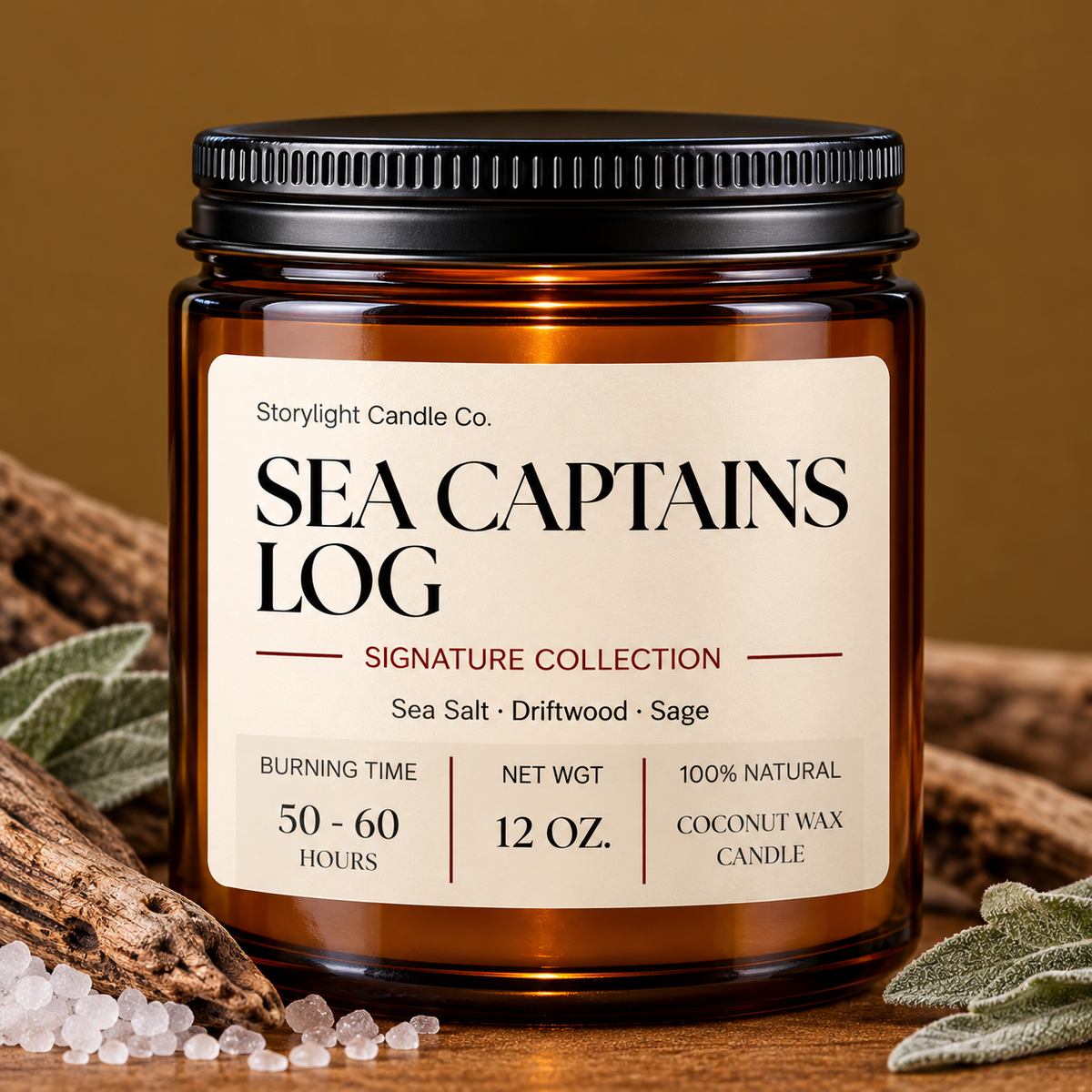 SEA CAPTAINS LOG COCONUT WAX CANDLE